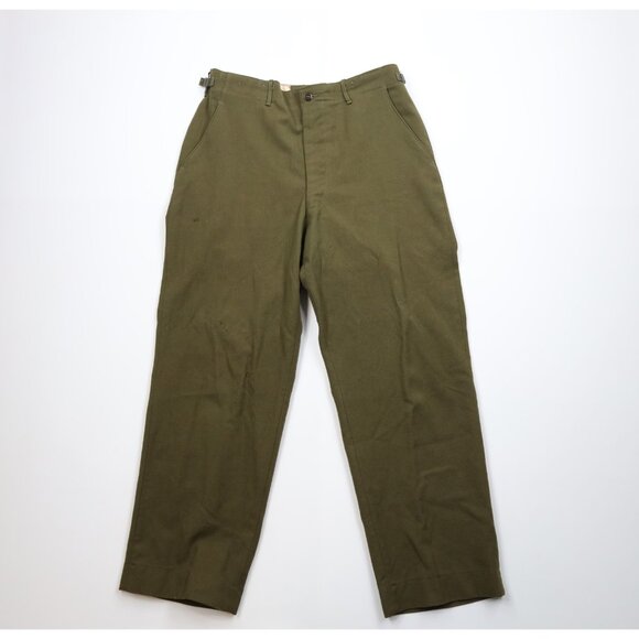 Vtg 50s Korean War Mens Medium Distressed Wool M1951 Field Trousers Pants USA